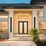 Armor Extra Wide Outdoor Wall Sconce - Novus Decor Lighting