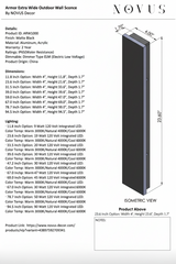 Armor Extra Wide Outdoor Wall Sconce - Novus Decor Lighting