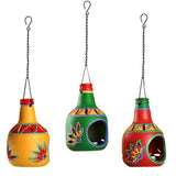 The Bottle Trio' Terracotta Hanging Tea-Light Holders (Set Of 3) - Novus Decor Accessories