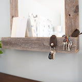 Rustic Weathered Gray Reclaimed Wood Plank Mirror with Shelf - Novus Decor Wall Decor