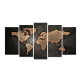 5 Piece World Map Oil Painting - Novus Decor Wall Decor