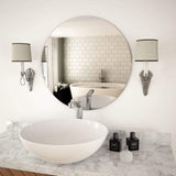 Frameless Mirror Round 11.8" Glass - Novus Decor Wall Decor