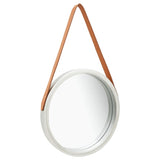 Wall Mirror with Strap 15.7" White - Novus Decor Wall Decor