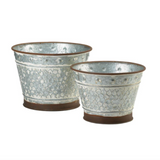 Galvanized Metal Planters - Novus Decor Accessories