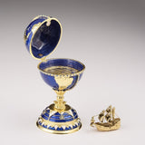 Globe Faberge Egg with Sailing ship - Novus Decor Accessories