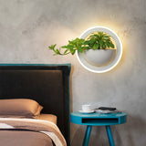 Circle Wall Lamp with Artificial Plant - Novus Decor Lighting