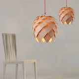 Wooden Pinecone Pendant Light - Novus Decor Lighting