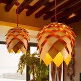 Wooden Pinecone Pendant Light - Novus Decor Lighting