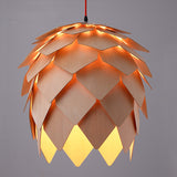 Wooden Pinecone Pendant Light - Novus Decor Lighting