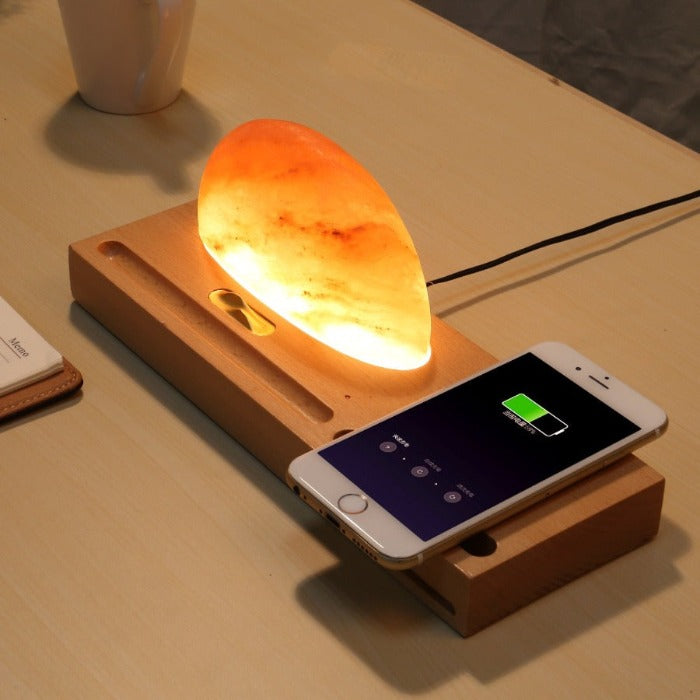 Himalayan Salt Lamp Wireless Charger - Novus Decor Lighting