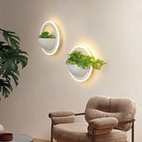 Circle Wall Lamp with Artificial Plant - Novus Decor Lighting