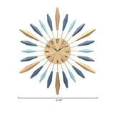 Nordic Metal Feather Wall Clock - Novus Decor Wall Decor