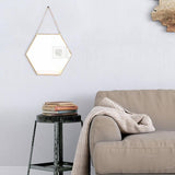 Hanging Gold Hexagon Wall Mirror - Novus Decor Wall Decor