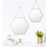 Hanging Gold Hexagon Wall Mirror - Novus Decor Wall Decor