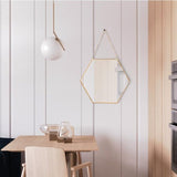 Hanging Gold Hexagon Wall Mirror - Novus Decor Wall Decor