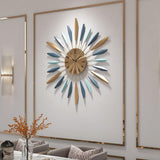 Nordic Metal Feather Wall Clock - Novus Decor Wall Decor