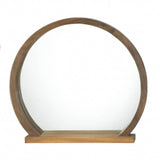 Wooden Mirror With Shelf - Novus Decor Wall Decor