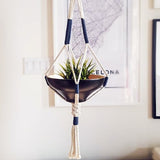 Macrame Cotton Plant Hanger - Navy - Novus Decor Accessories