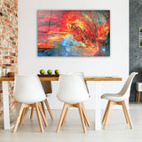 Glass Wall Art Abstract Red And Blue Painting - Novus Decor Wall Decor