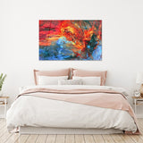 Glass Wall Art Abstract Red And Blue Painting - Novus Decor Wall Decor