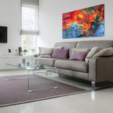 Glass Wall Art Abstract Red And Blue Painting - Novus Decor Wall Decor