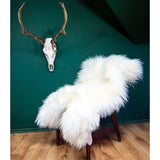 Extra Large Bright Ivory Lambskin Rug 47" - Novus Decor Rugs