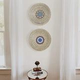 Natural Woven Fruit Basket Bowl with Wooden Base, Handmade Seagrass - Novus Decor Wall Decor