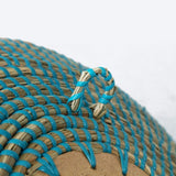 Natural Woven Fruit Basket Bowl with Wooden Base, Handmade Seagrass - Novus Decor Wall Decor