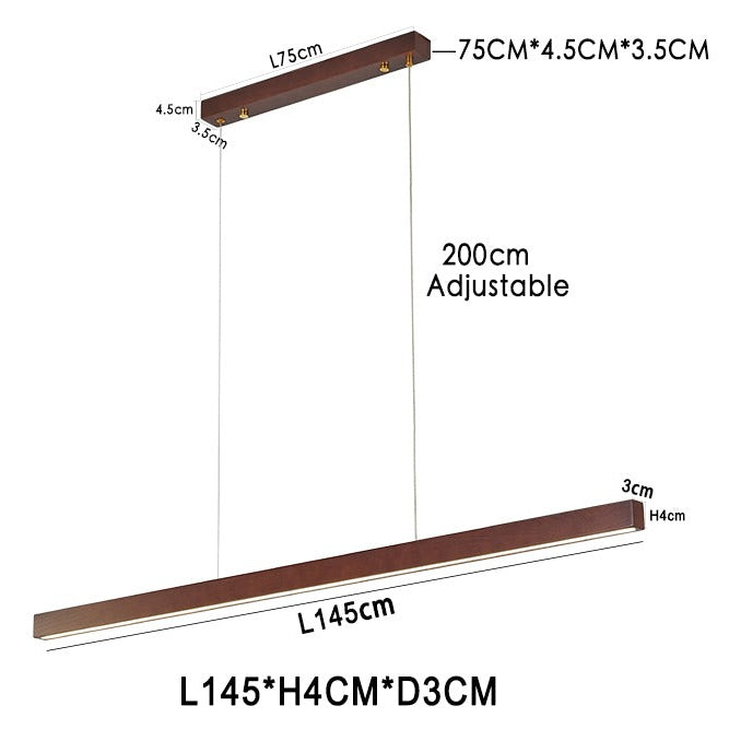 Linear Wooden Hanging Light - Novus Decor Lighting