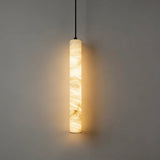 Hand-Carved Alabaster Cylinder Pendant Light Novus Decor
