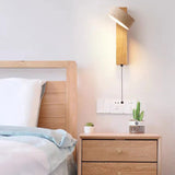 STONE WALL SCONCE WITH WOOD BEAM Novus Decor