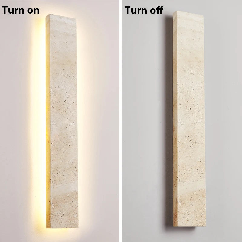 Travertine Natural Stone Wall Sconce Novus Decor