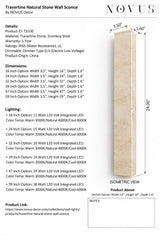 Travertine Natural Stone Wall Sconce