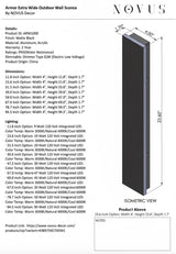 Armor Extra Wide Outdoor Wall Sconce