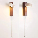 STONE WALL SCONCE WITH WOOD BEAM