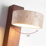 STONE WALL SCONCE WITH WOOD BEAM