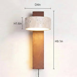 STONE WALL SCONCE WITH WOOD BEAM