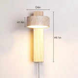 STONE WALL SCONCE WITH WOOD BEAM
