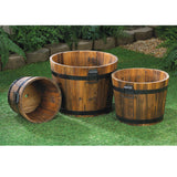 Rustic Barrel Planter - Set of 3 Novus Decor