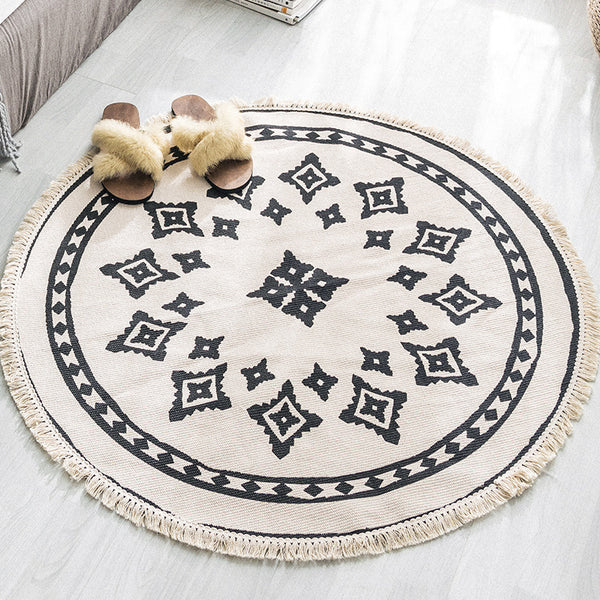 Boho Cotton Round Rug - Novus Decor Rugs