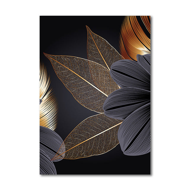 Tropical Plant Gold Painting - Novus Decor Wall Decor
