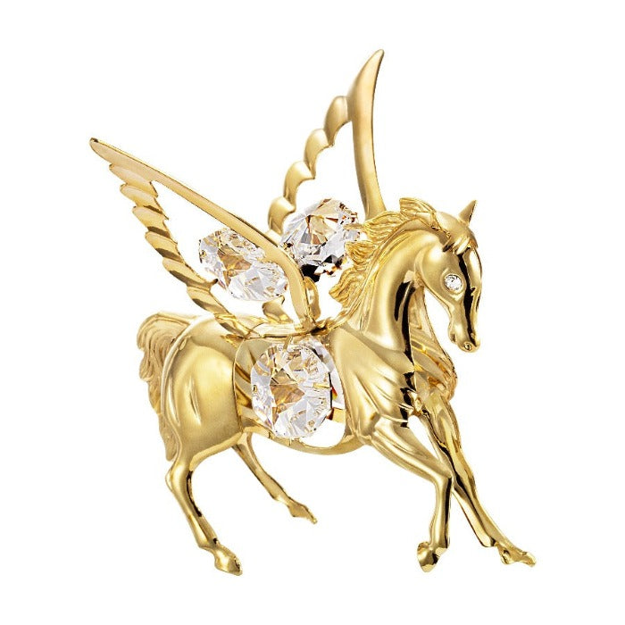 24K Gold/Silver Plated Pegasus with Swarovski Crystal - Novus Decor Accessories