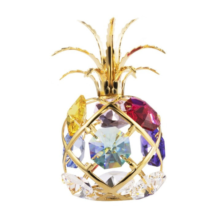 24K Gold/Silver Plated Pineapple with Swarovski - Novus Decor Accessories