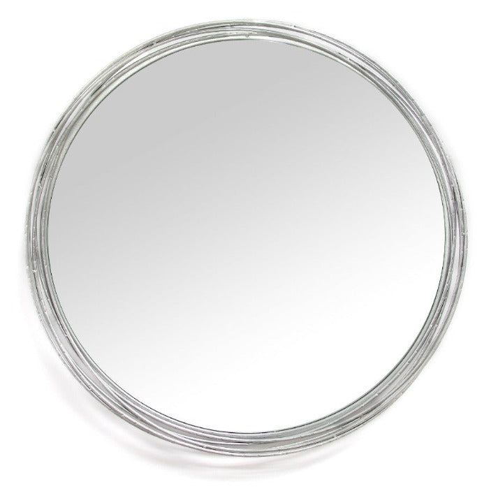 Silver Statement Metal Framed Wall Mirror - Novus Decor Wall Decor