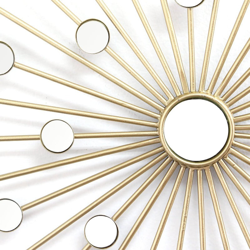 Shimmering Gold Metal Mirror Burst Wall Decor - Novus Decor Wall Decor