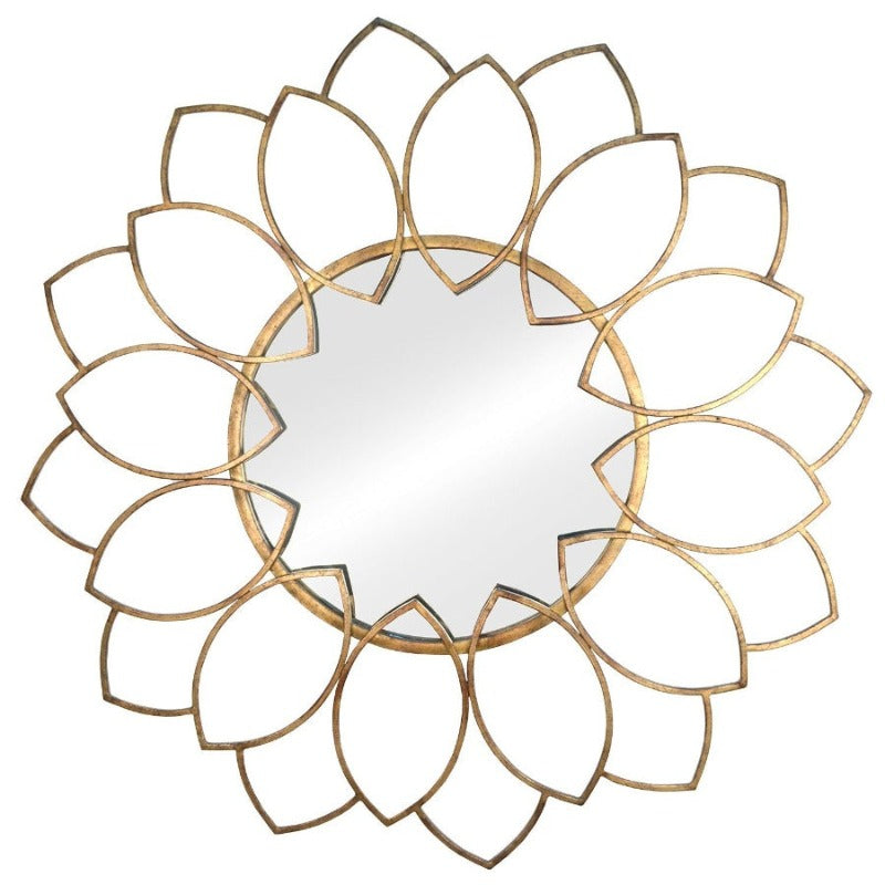 Distressed Antique Bronze Solid Metal Wall Mirror - Novus Decor Wall Decor