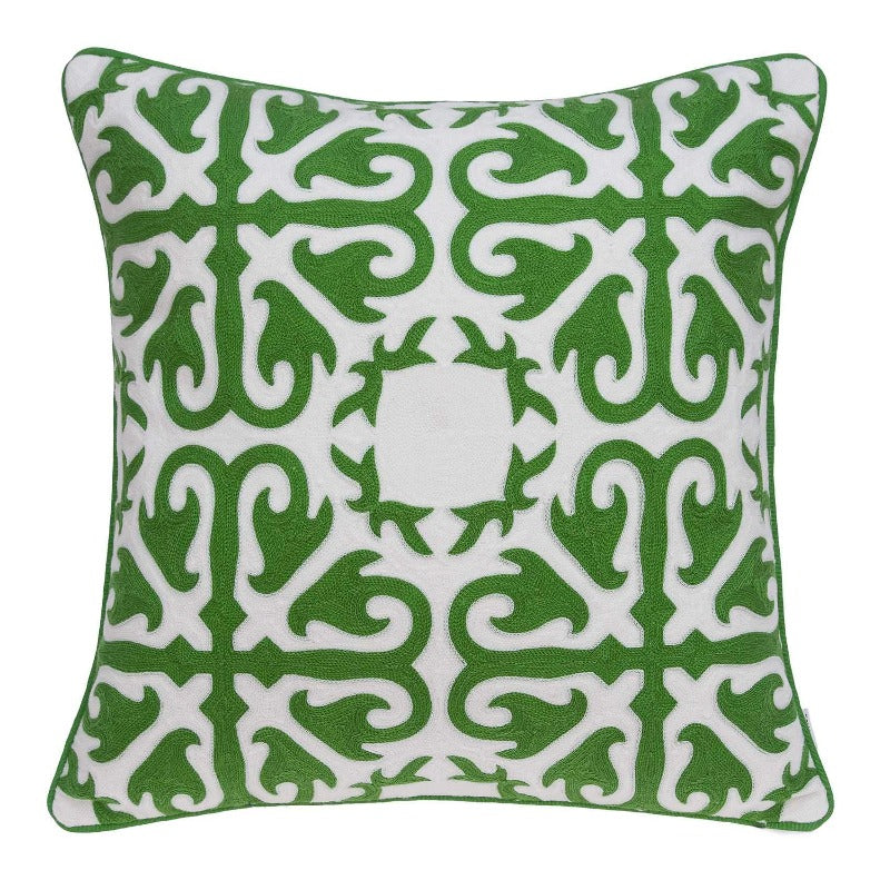 Traditional Green and White Accent Pillow 20"x20" - Novus Decor pillow