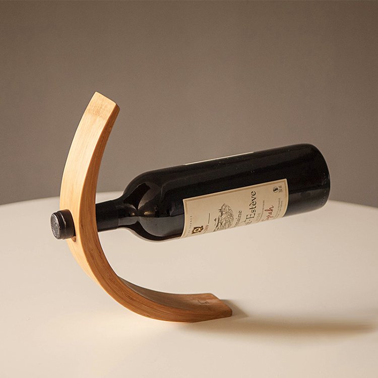 Gravity Bamboo Bottle Holder - Novus Decor Accessories