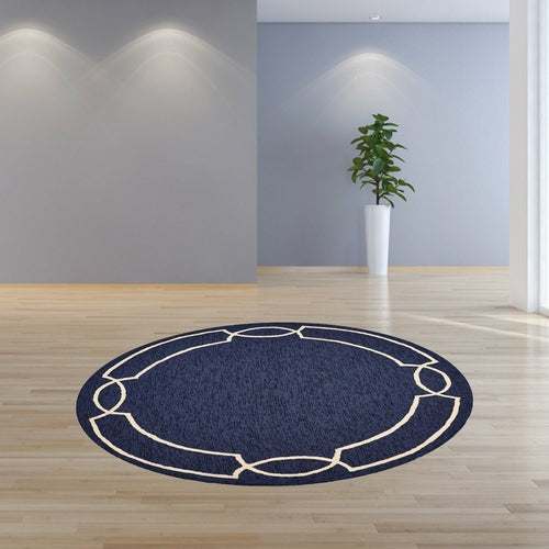 7' Round UV treated Polypropylene Ocean Area Rug - Novus Decor Rugs