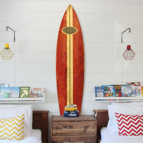 Vintage Look Red Surfboard Wall Art Novus Decor